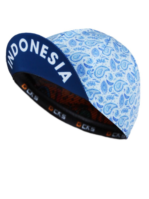 Topi Sepeda  CKS Batik  Indonesia Series Blue Cycling cap 