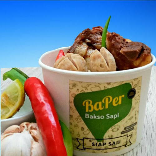 Bakso Sapi Cup Siap Saji Frozen Iga