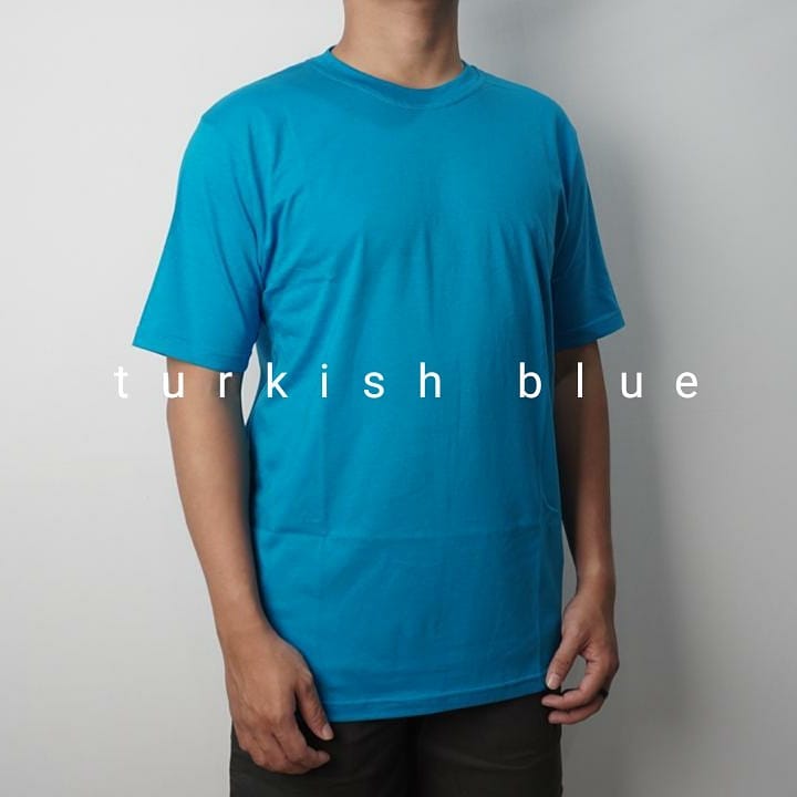 kaos polos cotton combed s turkish blue