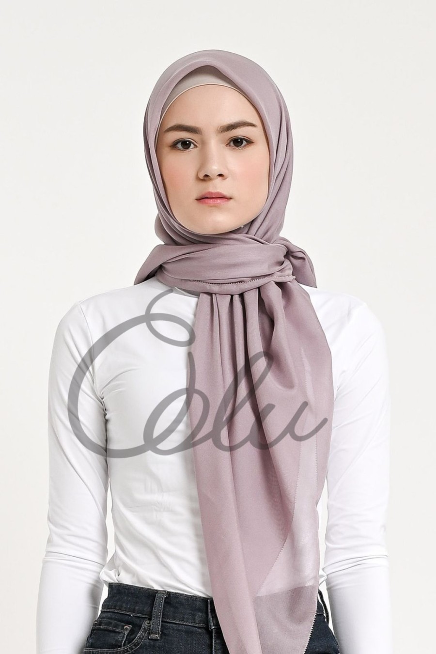 Oolu Hijab Voal Polos Cotton Purple 6172