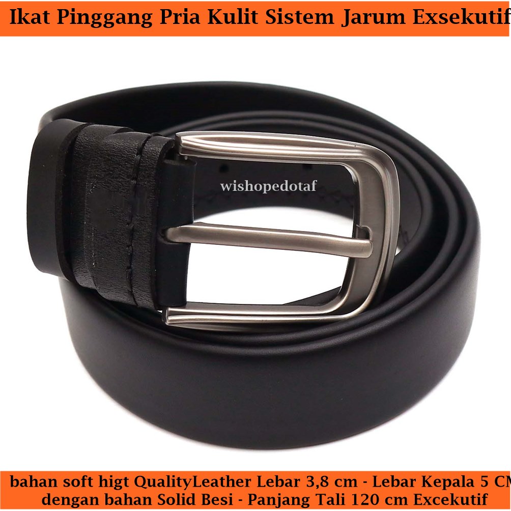 Ikat Pinggang Cowok Kulit Belt Gesper Jarum Pria Eksekutif